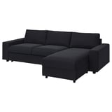 VIMLE 3-seat sofa-bed with chaise longue, with wide armrests/Saxemara black-blue