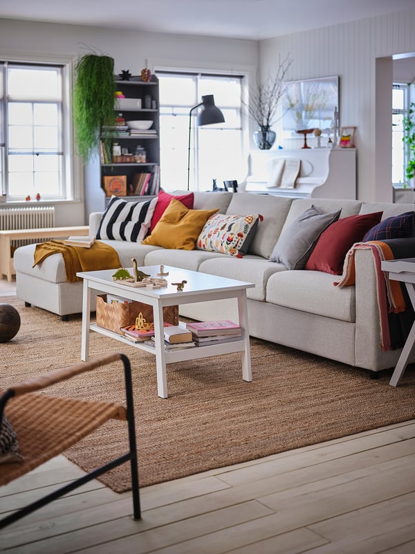 VIMLE 4-seat sofa with chaise longue, Gunnared medium grey
