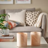 VINDSTILLA Candle holder, beige, 15 cm