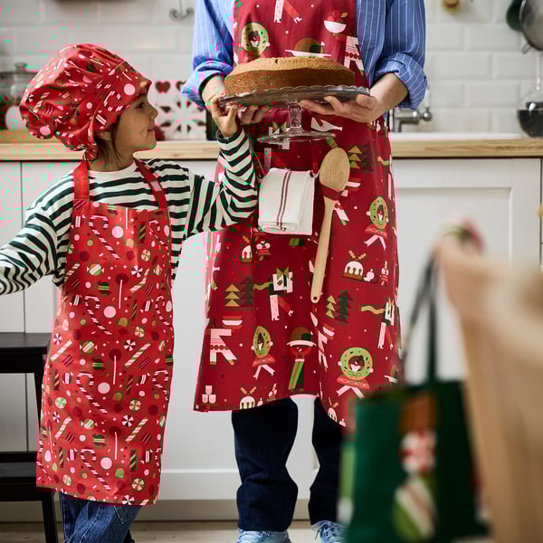 VINTERFINT Children's apron, candy red, 4-7