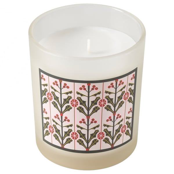 VINTERFINT Scented candle in glass, Cinnamon & sugar white, 45 hr