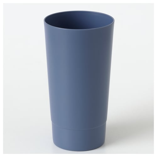Blue VITABBORRE plastic tumbler; cylindrical shape; microwave-safe; dishwasher-safe.