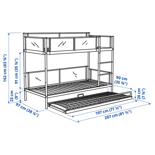 Illustration with measurements for the product: VITVAL.