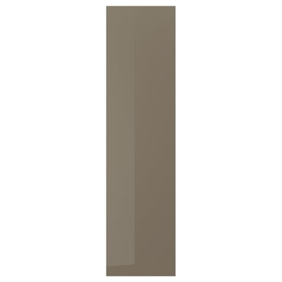 VOXTORP Cover panel, high-gloss dark grey-brown, 62x240 cm
