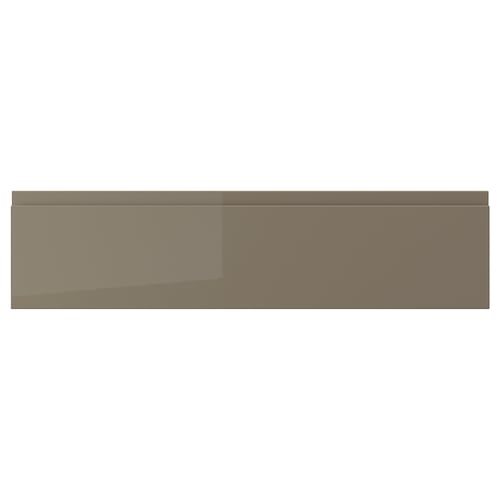 VOXTORP drawer front, high-gloss dark grey-brown, smooth, rectangular with integrated handle.