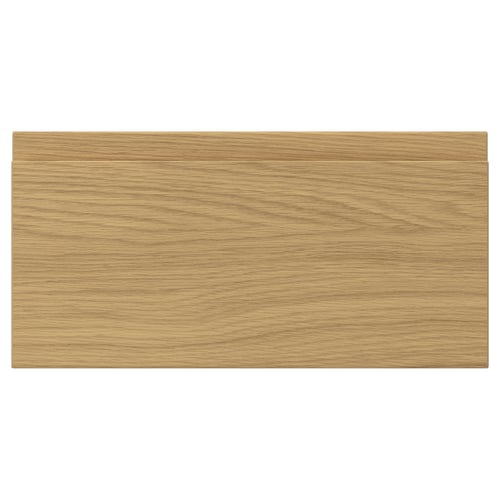 Rectangular wood product, oak finish, smooth surface, simple design.