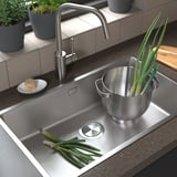 VRESJÖN Inset sink, 1 bowl, stainless steel, 73x44 cm