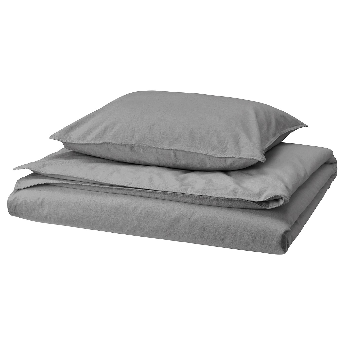 ÄNGSLILJA joc de llit gris; Cotó suau rentat, inclou fundes nòrdiques i de coixí, forma senzilla i rectangular.