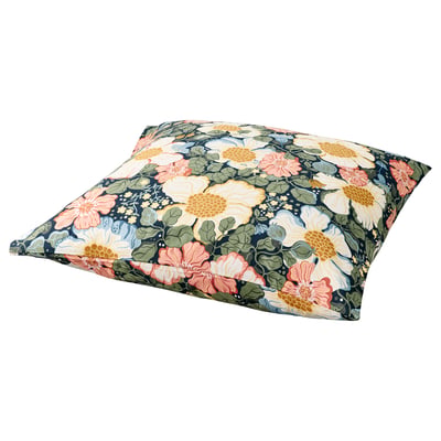 ARENBOK Funda de coixí, blau fosc/estampat de flors, 65x65 cm