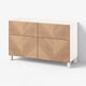 BESTÅ Combi emmagatz portes/calaixos, blanc/Hedeviken/Stubbarp fullola de roure, 120x42x74 cm