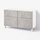 BESTÅ Combi emmagatz portes/calaixos, blanc Kallviken/Stubbarp/gris clar efecte ciment, 120x42x74 cm
