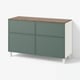 BESTÅ Combi emmagatz portes/calaixos, blanc/Krukmakare gris fosc-verd, 120x42x75 cm