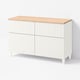 BESTÅ Combi emmagatz portes/calaixos, blanc/Sutterviken/Kabbarp blanc, 120x42x76 cm