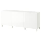 BESTÅ Emmagatzematge amb calaixos, blanc/Selsviken/Stubbarp blanc brillant, 180x42x75 cm