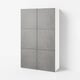 BESTÅ Emmagatzematge amb portes, blanc/Kallviken efecte ciment fosc, 120x42x193 cm