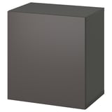 Moble d'emmagatzematge BESTÅ negre, rectangular, llis, de disseny modern amb superfícies planes.
