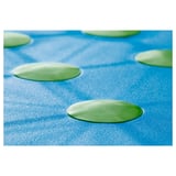 Tamboret blau antilliscant amb taps verds, segur i estable per a adults i nens.