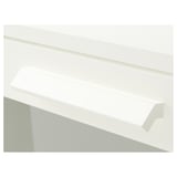 Calaixera blanca moderna amb calaix superior de vidre esmerilat. Disseny de qualitat amb calaixos suaus.