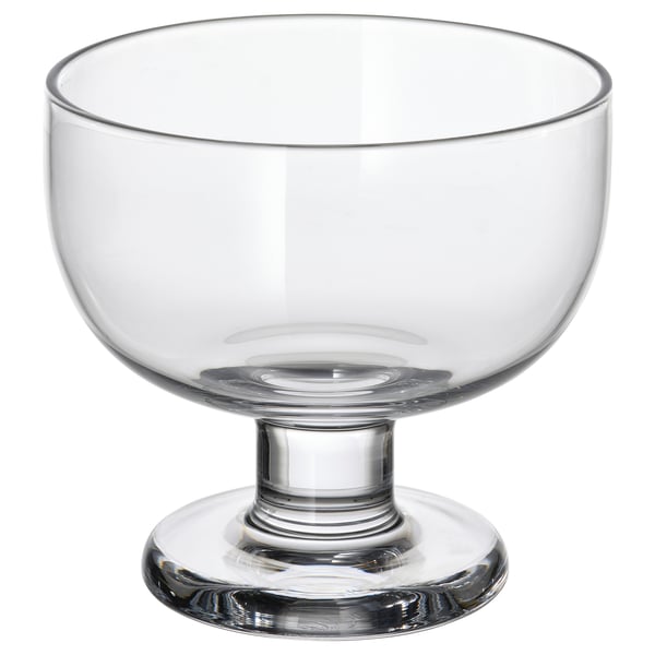 Bol BRÖGGAN de vidre transparent, rodó amb base de tija, disseny senzill i elegant.