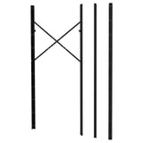 Pals d'emmagatzematge de metall negre BROR - 3 pals verticals resistents amb forats de prestatgeria.