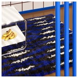 BULLERREMSA Catifa, pèll llarg, blau blanc/negre, 133x195 cm