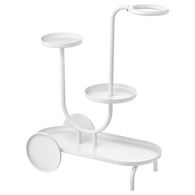 Un suport metàl·lic per a plantes CHILISTRÅN amb 3 prestatges circulars i potes angulars.