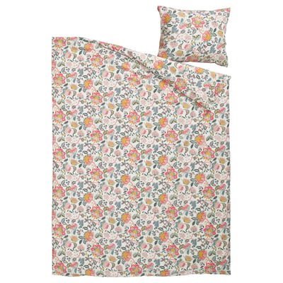 DAGGSALVIA Funda nòrdica+funda coixí, multicolor/estampat de flors, 150x200/50x60 cm