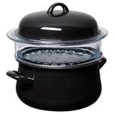 Vapor negre amb tapa de vidre