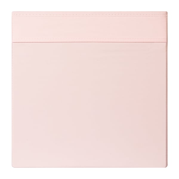 Una caixa d'emmagatzematge elegant de color rosa clar, amb teixits d'alta qualitat i materials reciclats, dissenyada per a prestatgeries de kalax.
