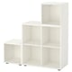 Opció: Prestatgeries d'emmagatzematge cub blanc Ikea EKET, modulars, disseny asimètric.