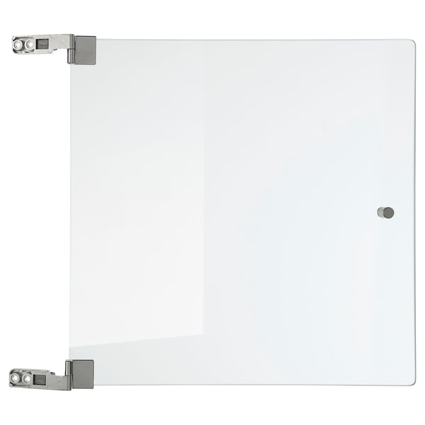Porta de vidre EKET, transparent, rectangular, amb frontisses metàl·liques, transforma l'emmagatzematge.