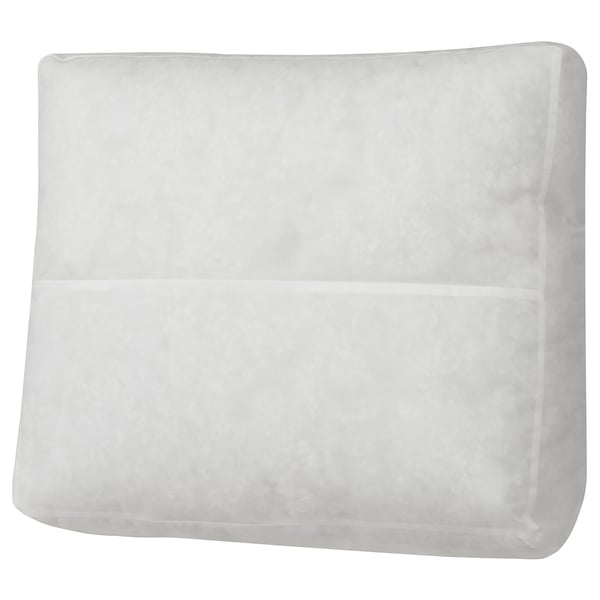 Coixí blanc EKTORP, rectangular, entapissat en polièster reciclat, part de mobles ecològics.