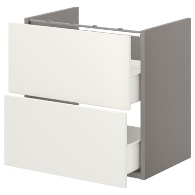 Armari de bany ENHET blanc, dos calaixos, disseny minimalista