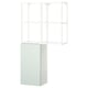 Opció: Un moble d'emmagatzematge ikea ENHET en color blanc amb calaixos de color verd clar, amb compartiments oberts i tancats per a un emmagatzematge versàtil.