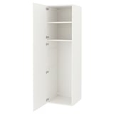 Armari ENHET blanc, alt i rectangular amb dues prestatgeries i sis ganxos, disseny minimalista i modern.