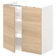 Armari de bany ENHET roure i blanc; rectangular, dues portes, una prestatgeria.