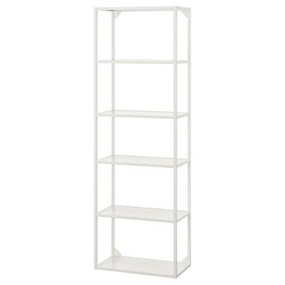 Prestatgeria ENHET blanca amb cinc prestatges de vidre transparent.