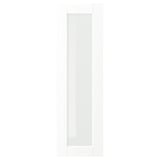 Una porta d'armari ENKÖPING blanca amb un panell de vidre esmerilat. Un disseny modern i rectangular.