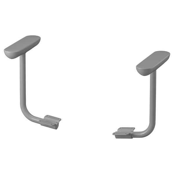 Reposabraços ergonòmics, gris, plàstic, metall, disseny corbat.