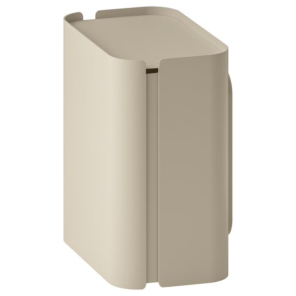 Una paperera beix FLORSJÖN. Té un disseny rectangular elegant amb una superfície llisa.