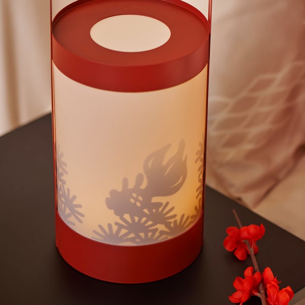 FÖSSTA Decoració taula LED, a piles llanterna/carpí