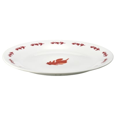 Placa FÖSSTA blanca amb peixos daurats i dissenys de plantes. Rodó, de porcellana, minimalista. Ideal per a plats asiàtics, pa o postres.