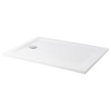 El plat de dutxa FOTINGEN és d'un blanc elegant, rectangular, amb un acabat llis i una superfície antilliscant, dissenyat per a la seguretat i l'estil en els banys moderns.