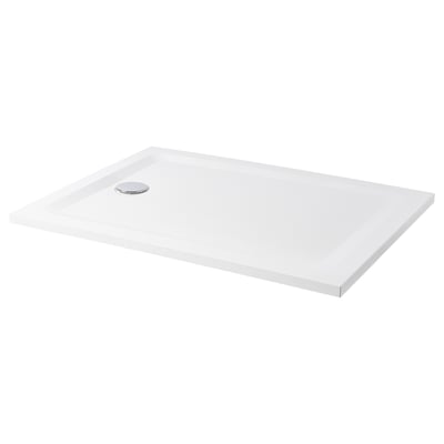 El plat de dutxa FOTINGEN és d'un blanc elegant, rectangular, amb un acabat llis i una superfície antilliscant, dissenyat per a la seguretat i l'estil en els banys moderns.