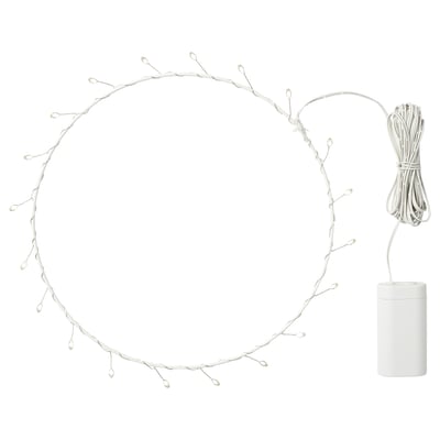 Llum de corona FRÖJDA, blanca, alimentada per piles, forma circular, delicat disseny led.