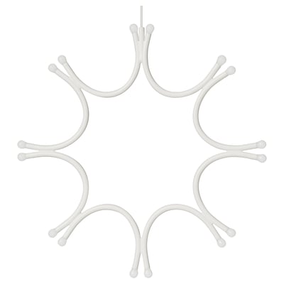 Llum penjant led blanca en forma de floc de neu, que funciona amb piles, disseny modern.