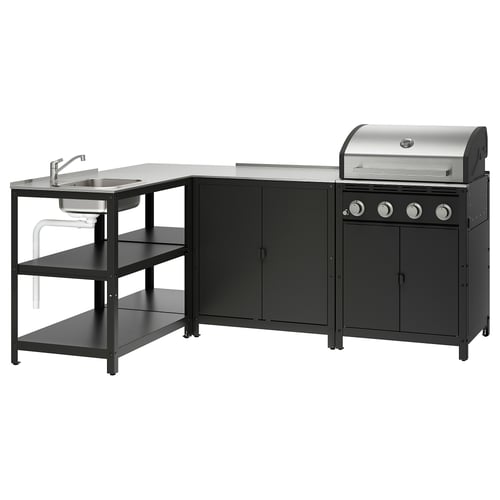 GRILLSKÄR Cuina d'exterior, acer inoxidable, 219x147 cm