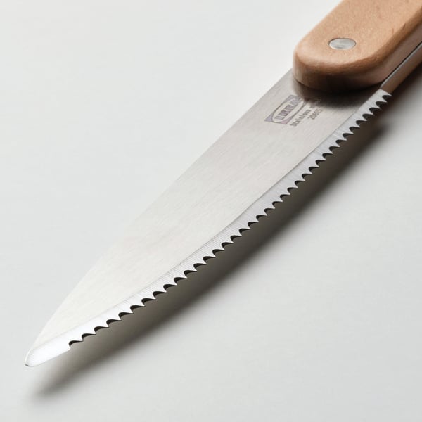 GRILLTIDER Estris per a barbacoa, 3 peces, acer inoxidable/faig