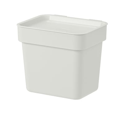 Contenidor HÅLLBAR blanc, quadrat, fabricat amb un 50% de plàstic reciclat.
