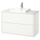Tocador de bany HAVBÄCK: blanc, modern, de paret, lavabo semiencastat, taulell de marbre.